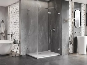 Mexen Lunar-F L, 1-krídlový sprchový kút so skladacími dverami, pravý, 100 x 80 cm, 8mm číre sklo, chrómový profil, 836L-100-080-01-00-P