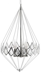Toolight - Krištáľová závesná lampa 3xE14 40W APP210-3CPR, strieborná, OSW-07500
