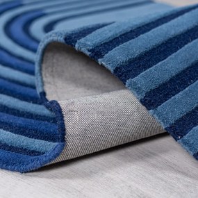 Tmavomodrý ručne tkaný vlnený koberec 120x180 cm Conway Retro – Flair Rugs