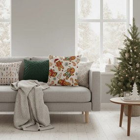 Vianočná obliečka na vankúš GINGER PARADE 45x45 cm, béžová