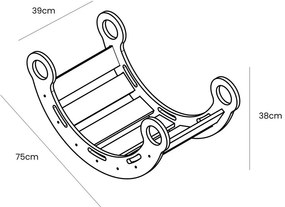 Sivá/v prírodnej farbe hojdačka z borovicového dreva 39x75x38 cm Montessori – Meowbaby