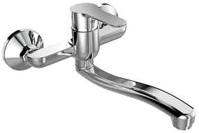 Mereo Mereo, Drezová nástenná batéria, Zuna, s ramienkom plochým vyhnutým 200 mm, chróm, MER-CB301Z