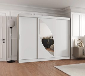 Šatníková skriňa 250 cm Milain (biela). Akcia -20%. Vlastná spoľahlivá doprava až k Vám domov. 1126015
