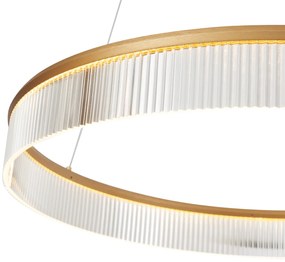 Moderné závesné svietidlo mosadzné 78 cm vrátane LED s 3-stupňovým stmievaním - Anello Chandelier