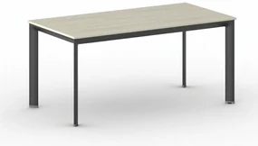Rokovací kancelársky stôl PRIMO INVITATION, 160x80 cm, čierna podnož, dub prírodný