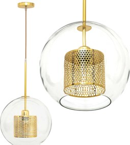 Toolight - závesná sklenená lampa APP555-1CP 25cm, zlatá, OSW-08748