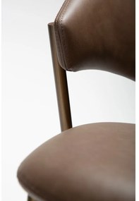 Tmavohnedá jedálenská stolička z imitácie kože Zone – DAN-FORM Denmark