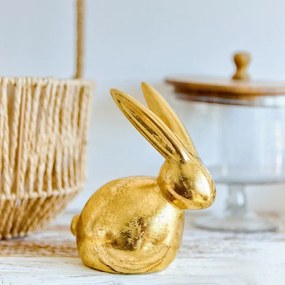 Dekoratívna figúrka zajaca DESO zlatá 879130