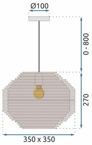 Toolight - Stropné svietidlo z prírodného bambusu APP883-1CP, hnedá, OSW-05243