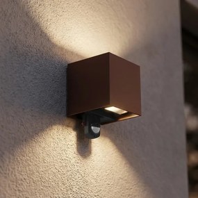 Brilagi - LED vonkajšie nástenné svietidlo so senzorom CUBE LED/6W/230V hnedé IP65