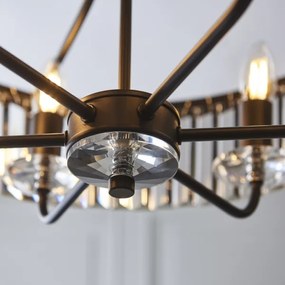 Endon 100711 - Luster na reťazi CHESTERFIELD 6xE14/6W/230V priemer 55 cm čierna