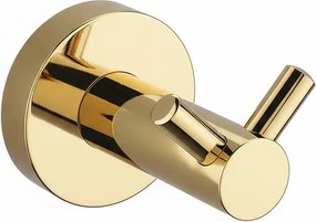 Rea Leo, kúpeľňový 2-háčik na uteráky, zlatá lesklá, REA-88042