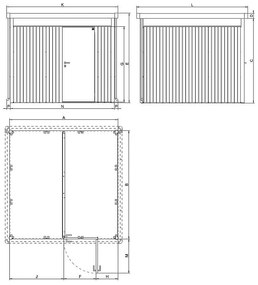 Biohort Záhradný domček BIOHORT HighLine DUO H5 275 x 315 (tmavo sivá metalíza)