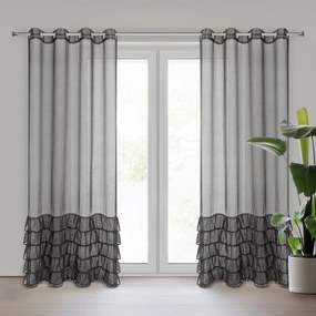 ZÁCLONA NA KRÚŽKOCH CARLI 140X250 CM ČIERNA