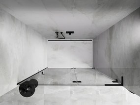 Mexen, Mexen Lunar L pravé otočné sprchové dvere 140 cm, transparentné, čierne - 834L-140-000-70-00-P