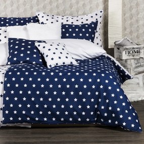 4Home bavlnené obliečky Stars Navy blue, 220 x 200 cm, 2 ks 70 x 90 cm