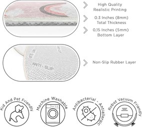 Ružový prateľný detský koberec ø100 cm Rainbow World – Mila Home