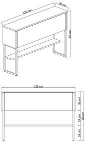 Komoda Luxe Anthracite and Gold