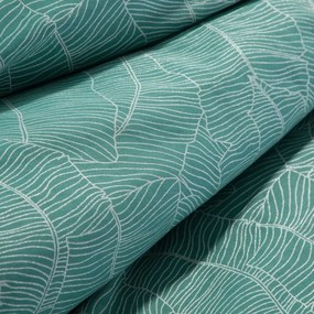 Krásne tyrkysové posteľné obliečky bavlnený satén so strieborným vzorom