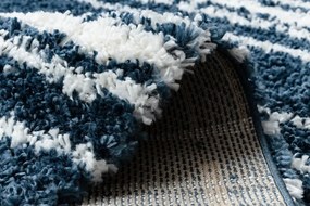 styldomova Krémový/modrý berber koberec so strapcami Unio 4080