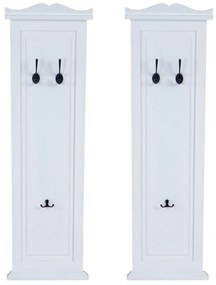 2x vešiaková stena s 3 vešiakmi 53016 - 109x28x3,5 cm, biela