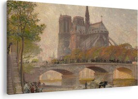 Obraz - Robert William Vonnoh, Notre Dame de Paris, reprodukcia (90x60 cm)