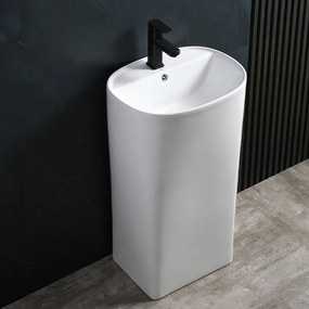 BPS-koupelny Voľne stojace keramické umývadlo HYD-CO-WH-440 49x38 cm, biele