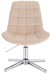 LuxuryForm DESIGN Stolička PARIS VELUR na striebornom kríži - krémová