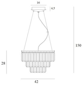 MAXLIGHT P0423 - Luster na lanku MONACO 9xG9/40W/230V pr. 42 cm zlatá