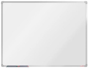 Biela magnetická popisovacia tabuľa boardOK, 1200 x 900 mm, hnedý rám