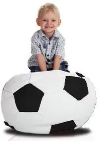 Sedací vak futbalová lopta malá bielo-čierna EMI