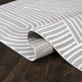TA Koberec NG89A GRAY/WHITE ELLEN Sivý Obdĺžnikový Rozmer: 140x200 cm