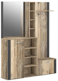 Predsieňová stena Barry 150 cm dub Matera svetlý/antracit