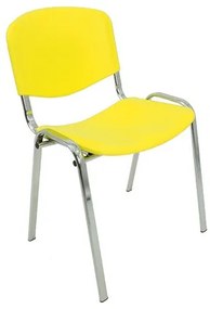 Konferenčná plastová stolička ISO CHROM Žltá