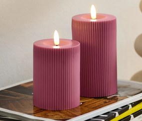 LED sviečky z pravého vosku, ružové