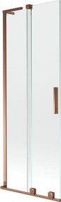 Mexen Velar L, 2-krídlová posuvná vaňová zástena 70 x 150 cm, 8mm číre sklo, ružové zlato, 896-070-003-01-60