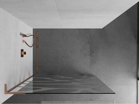 Mexen Kioto L, sprchová zástena Walk-In 70 x 200 cm, 8mm číre sklo biely vzor, medený matný profil, 800-070-103-65-85