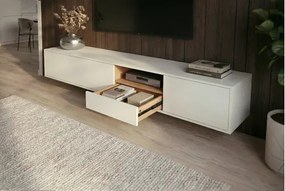 TV-skrinka 47815 Loft 200cm Biela/Prírodná Dub Dyha  - Komfort-nábytok