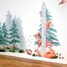 Nálepka meter na stenu - Forest a zvieratká z lesa