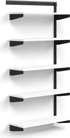 Nástenný regál RELY, prídavná sekcia, laminátové police, 1800x900x300 mm, antracit/biela