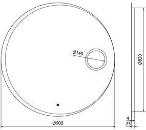 Mexen Ella, LED kúpeľňové zrkadlo s podsvietením a kozmetickým zrkadielkom 90x90 cm, 6000K, ochrana proti zahmlievaniu, 9811-090-090-611-00