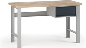 Dielenský pracovný stôl G7, buková škárovka, 1500 x 800 x 840 mm, 1x kontajner, 1 zásuvka, grafit