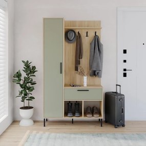 Predsieňová stena Houseland Acton dub safírový/popolavá zelená