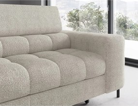 Krémovobiela rozkladacia/s úložným priestorom rohová pohovka z textílie buklé (ľavý roh/do L) Ferucce – ELTAP