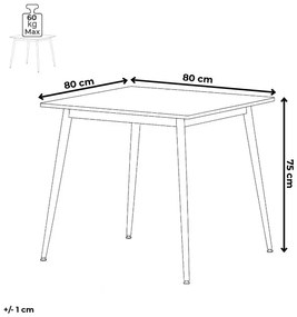 Autronic BONTEC Jídelní stôl 80x80cm, keramika, mramor, HT-398M GREY Farba: Šedá