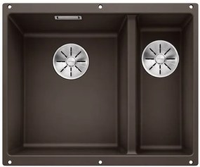 Blanco Subline 340/160-U, silgranitový drez pod pracovnú dosku 555x460x190 mm, drez vľavo, 1,5-komorový, tmavá hnedá, BLA-523557