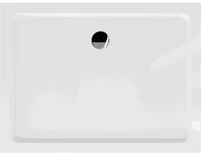 Mexen SLIM - Obdĺžniková sprchová vanička 140x80x5cm + chrómový sifón, biela, 40108014