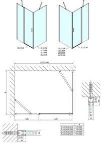 Polysan Polysan, Zoom Line obdĺžniková sprchová zástena 1300x900mm L/P varianta, ZL1313ZL3290