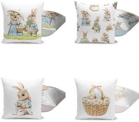 Obliečky na vankúše v súprave 4 ks s veľkonočným motívom 43x43 cm – Mila Home