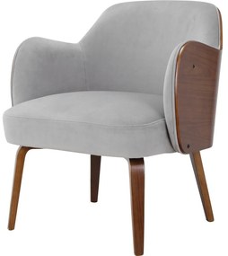 Sivé zamatové kreslo Haruko - Støraa